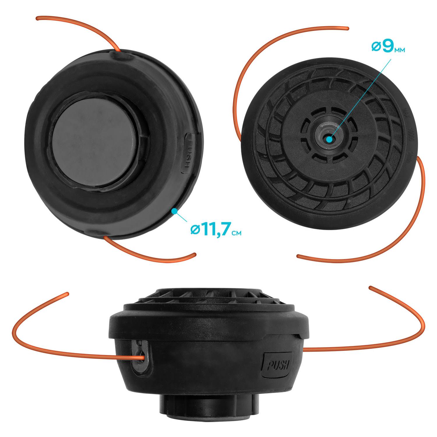 Testina Batti E Vai Precaricata Con Filo In Nylon Da Ø2,4Mmx400Cm