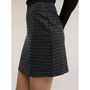 Motivi - Minifalda con aplicación geométrica de strass - Negro
