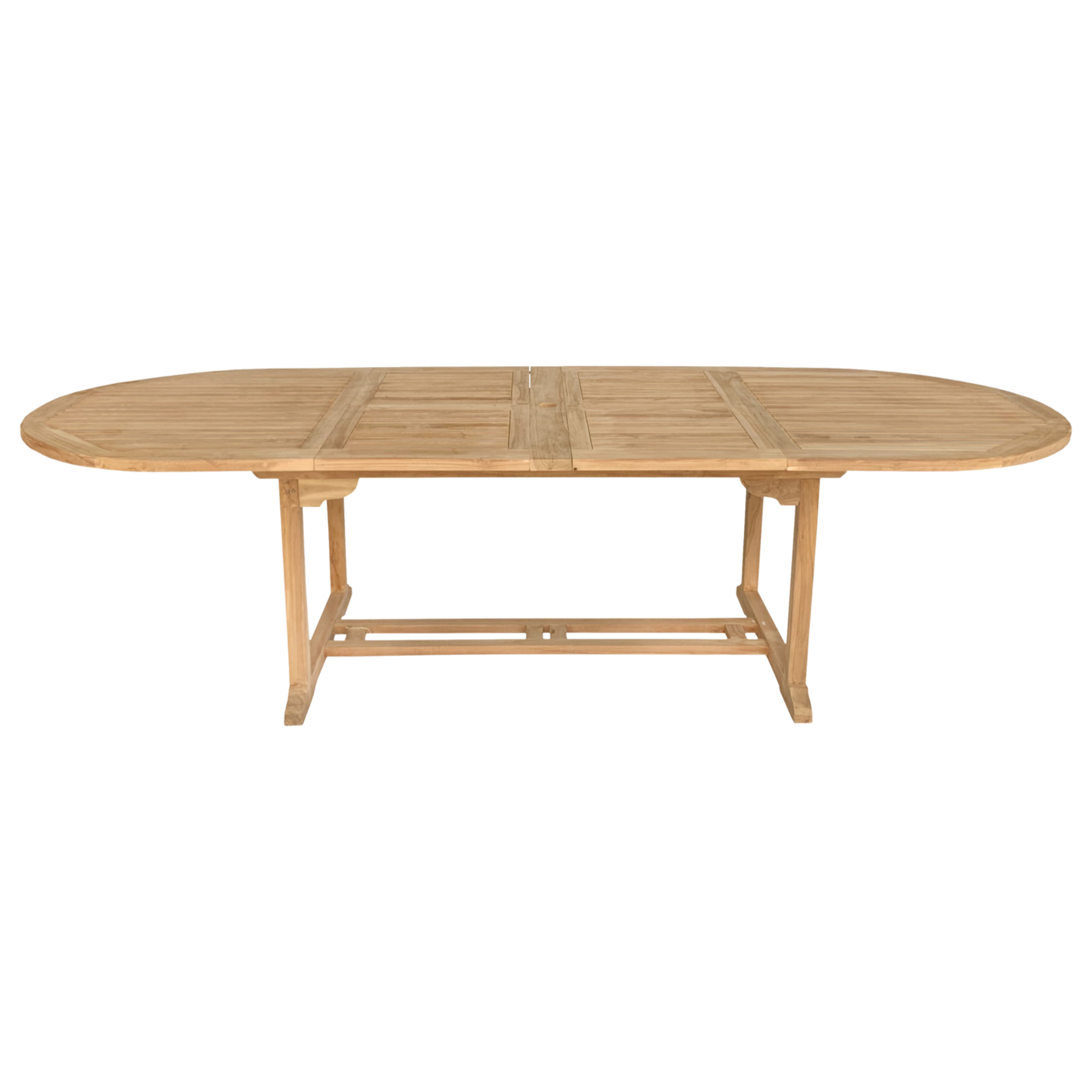 Salon de jardin en teck LOMBOK - table ovale extensible - 10 places