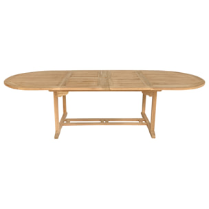Salon de jardin en teck LOMBOK - table ovale extensible - 10 places