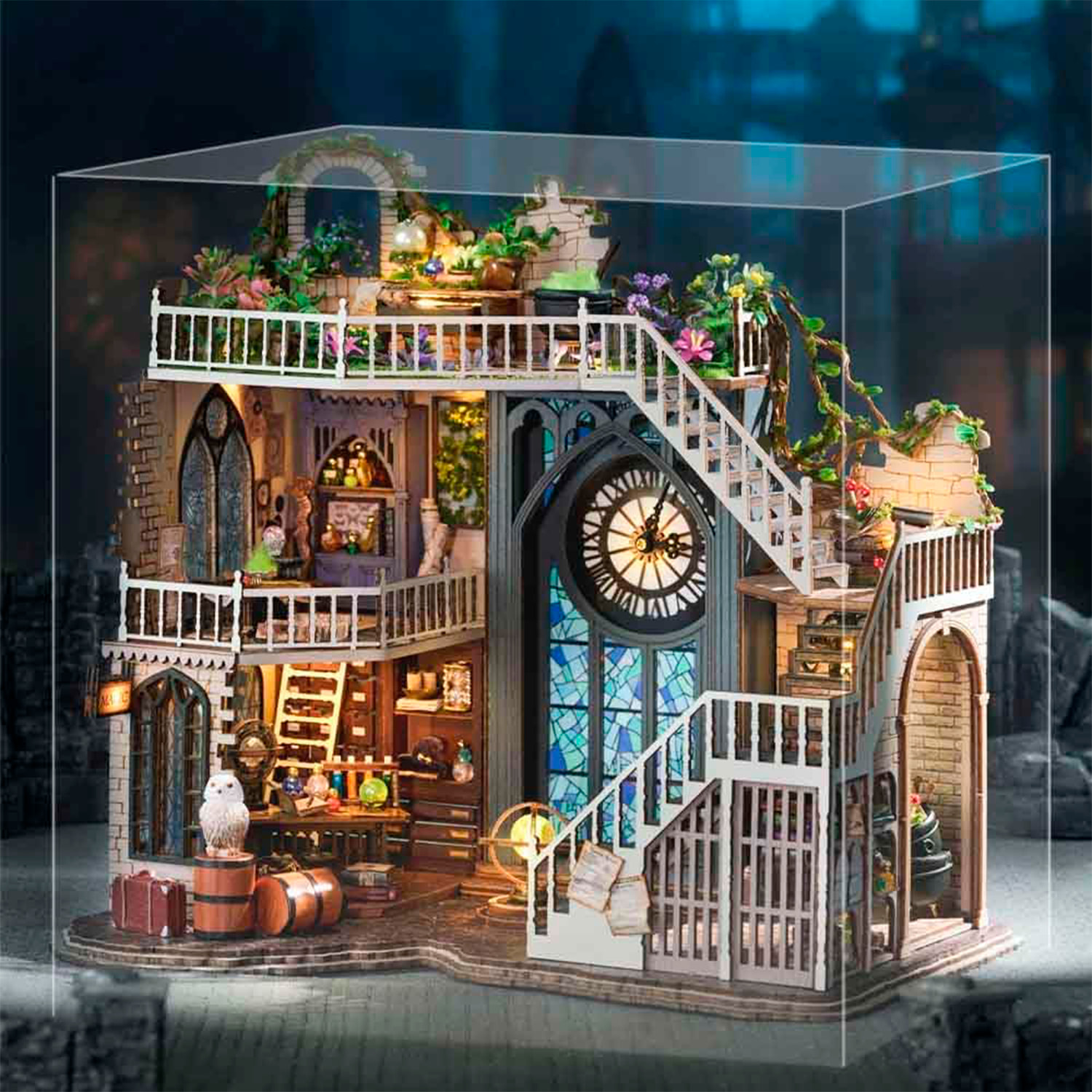 La casa Mágica. Maqueta 3D realista con gran detalle, cubierta antipolvo y luces led.
