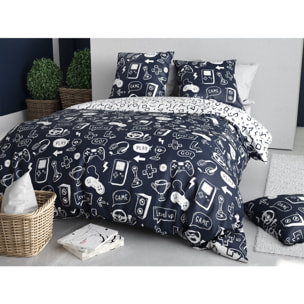 Parure Housse De Couette 2pcs 100% Coton 57 Fils GEEK