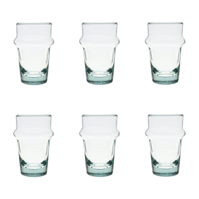 Lot de 6 gobelets à café en verre recyclé 8cl BELDI
