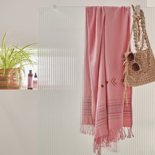 Paroi de douche Contra flute 90cm + kit profilé Blanc mat