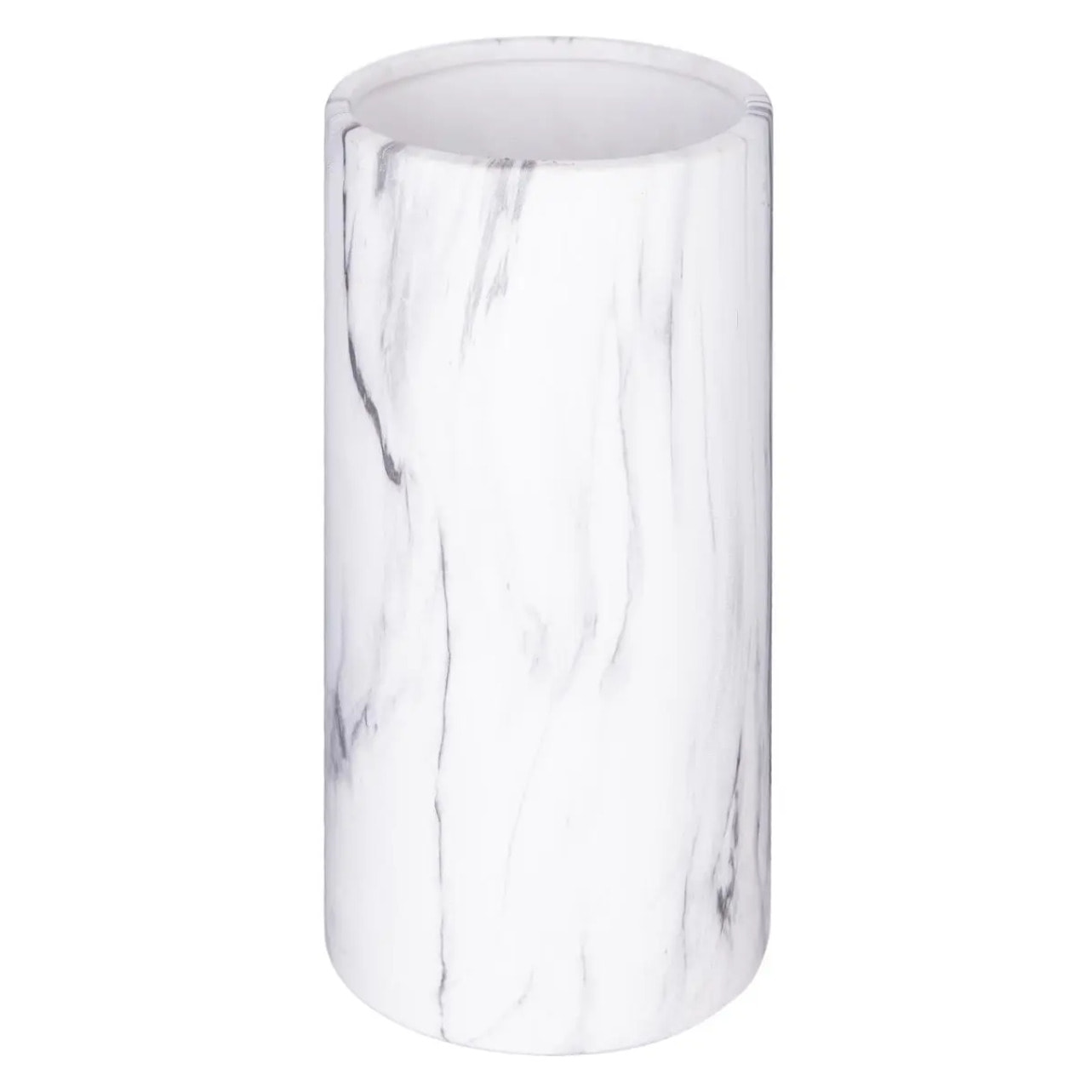 Vase cylindre "Suite 54" marbre blanc H20cm