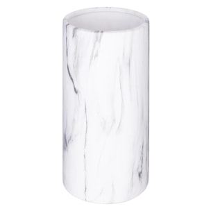 Vase cylindre "Suite 54" marbre blanc H20cm
