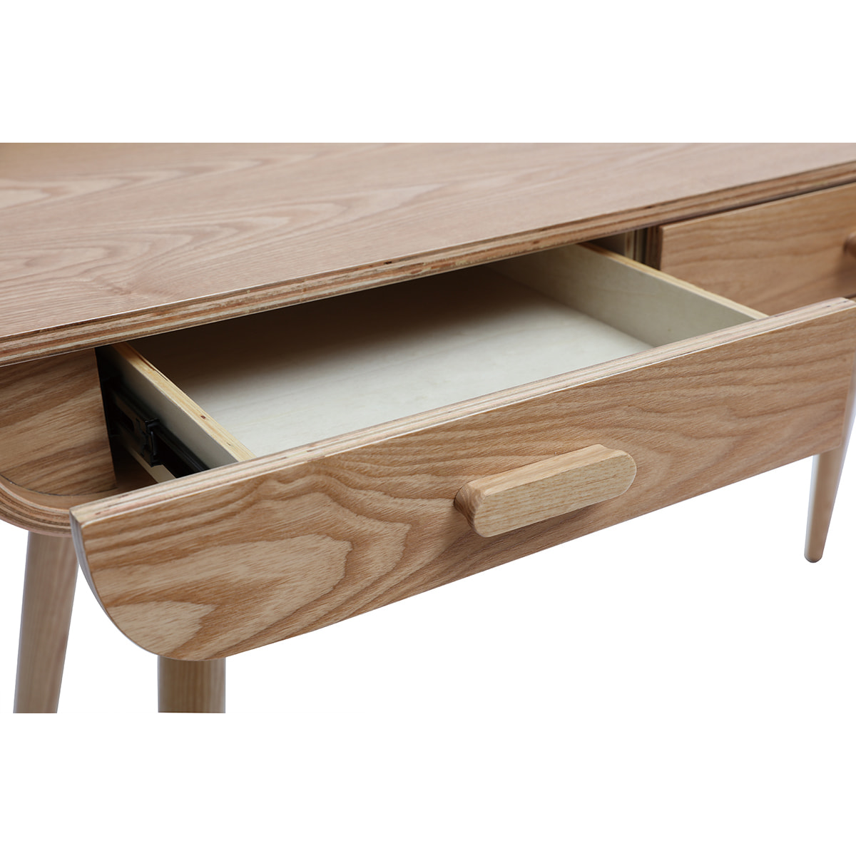 Bureau avec rangements 3 tiroirs scandinave bois clair L132 cm HALLEN