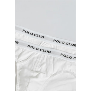 Pack di due slip bianchi con particolare Polo Club