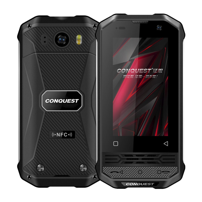 DAM Smartphone  Mini Rugged F2+ 4G, Android 12, 6GB RAM + 128GB. schermo da 3''. 16mpx + 8mpx. GPS. IP68 3 LIVELLI DI PROVA (Anticaduta, Polvere, Acqua). Walkie-talkie Zello. 5,9x2,2x11,8 cm. Colore nero