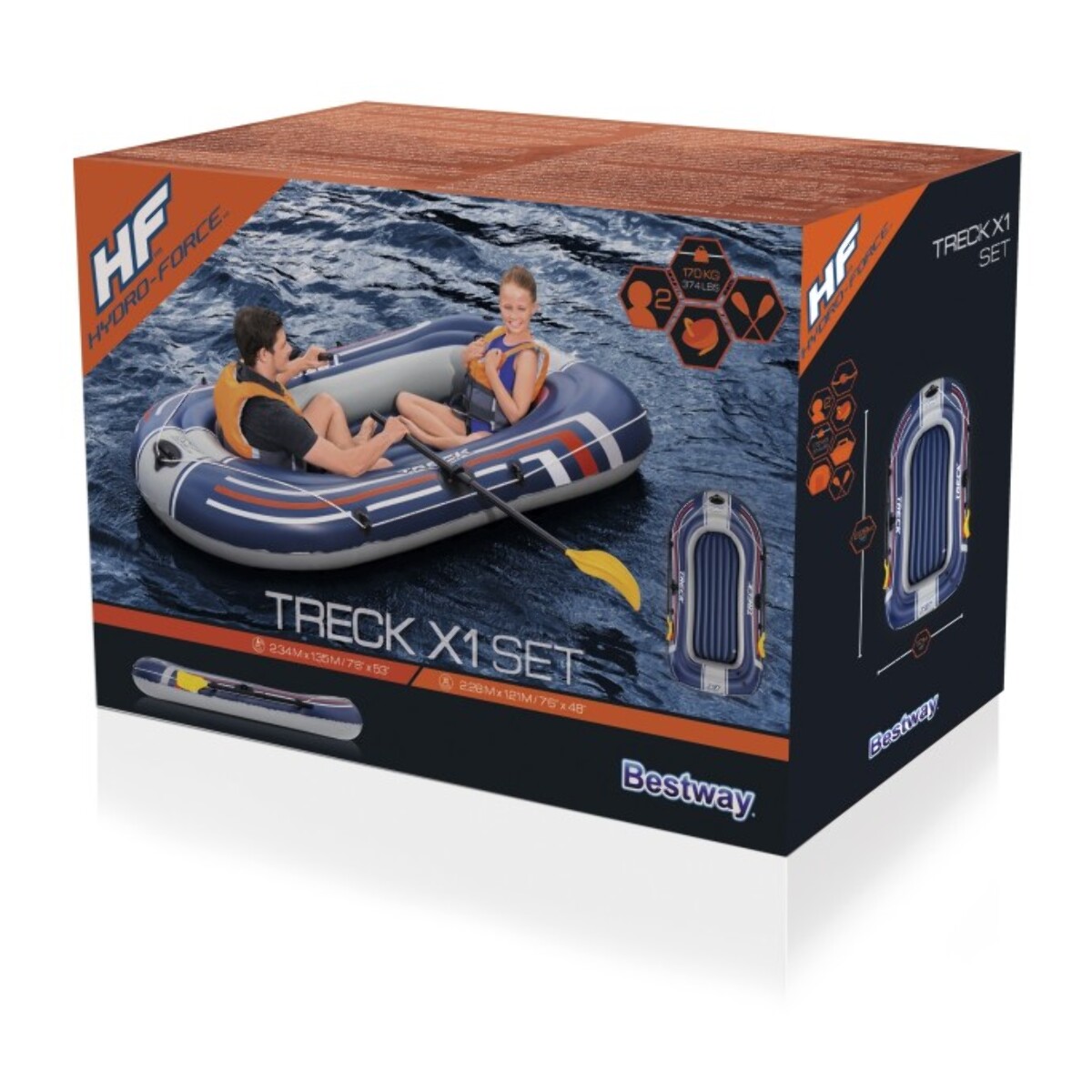 Bestway Bateau gonflable Hydro-Force Treck X1 228 x 121 x 32 cm