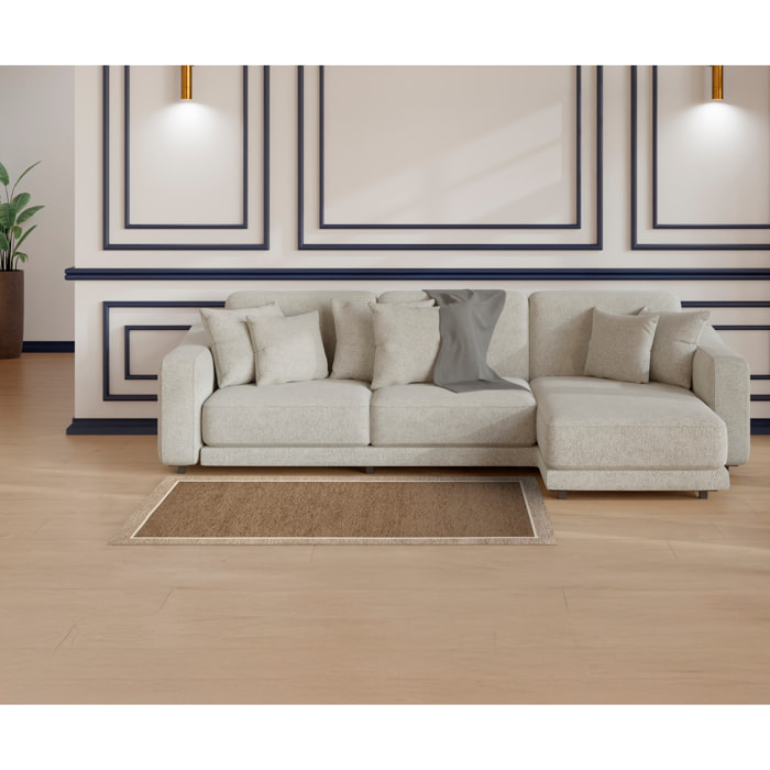 TAPPETO ARREDO ROMA FANGO SCURO CON FONDO ANTISCIVOLO