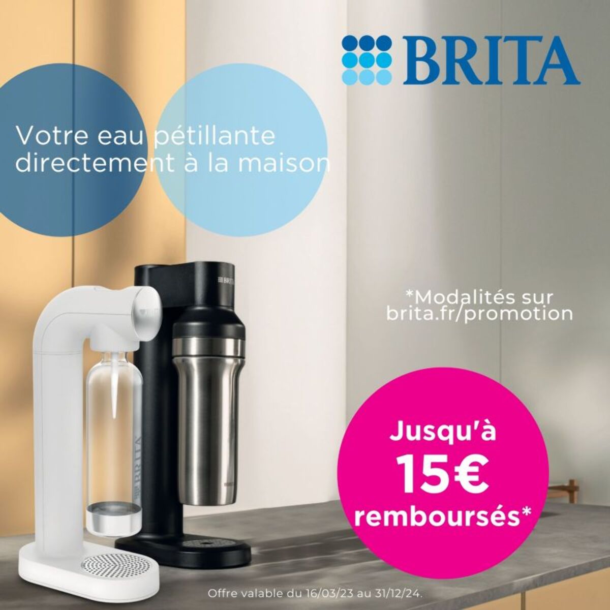 Machine à soda BRITA sodaone + carafe + 3 bouteilles