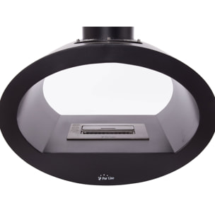 Cheminée à l'éthanol de plafond en acier noir