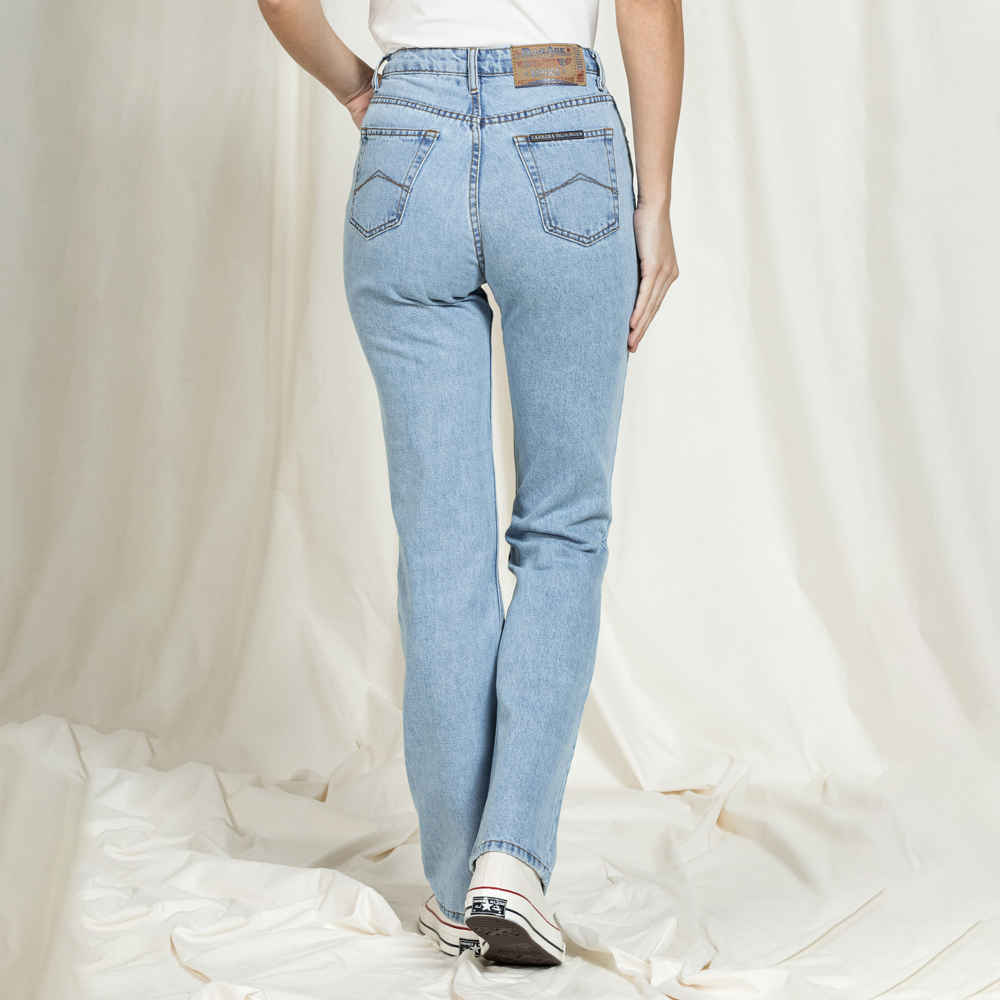 JEANS DONNA MODELLO REPLICA 5 TASCHE IN DENIM 13oz