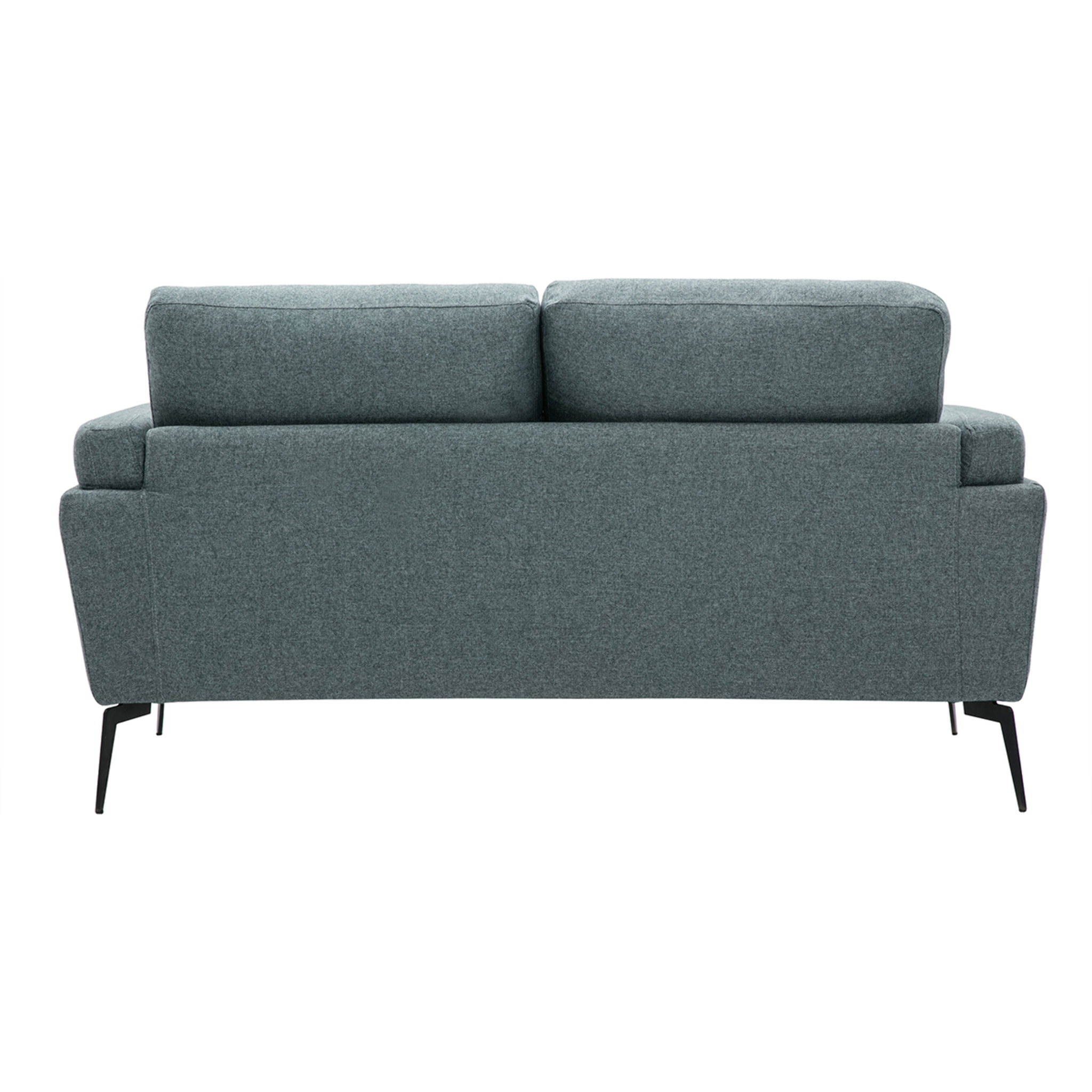 Canapé design 2 places en tissu vert de gris et métal noir MOSCO