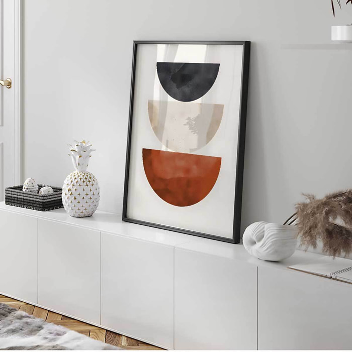 Affiche encadrée bols géométriques modernes Affiche + cadre en métal - Noir