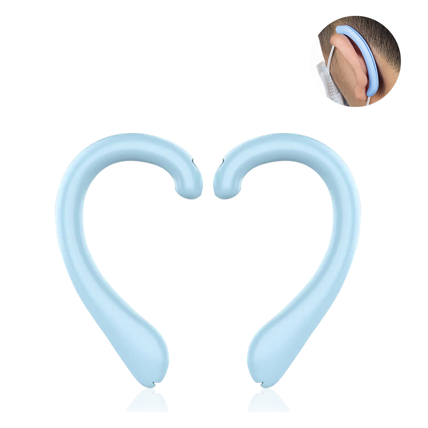 Protezione per orecchie per maschere, in silicone chirurgico