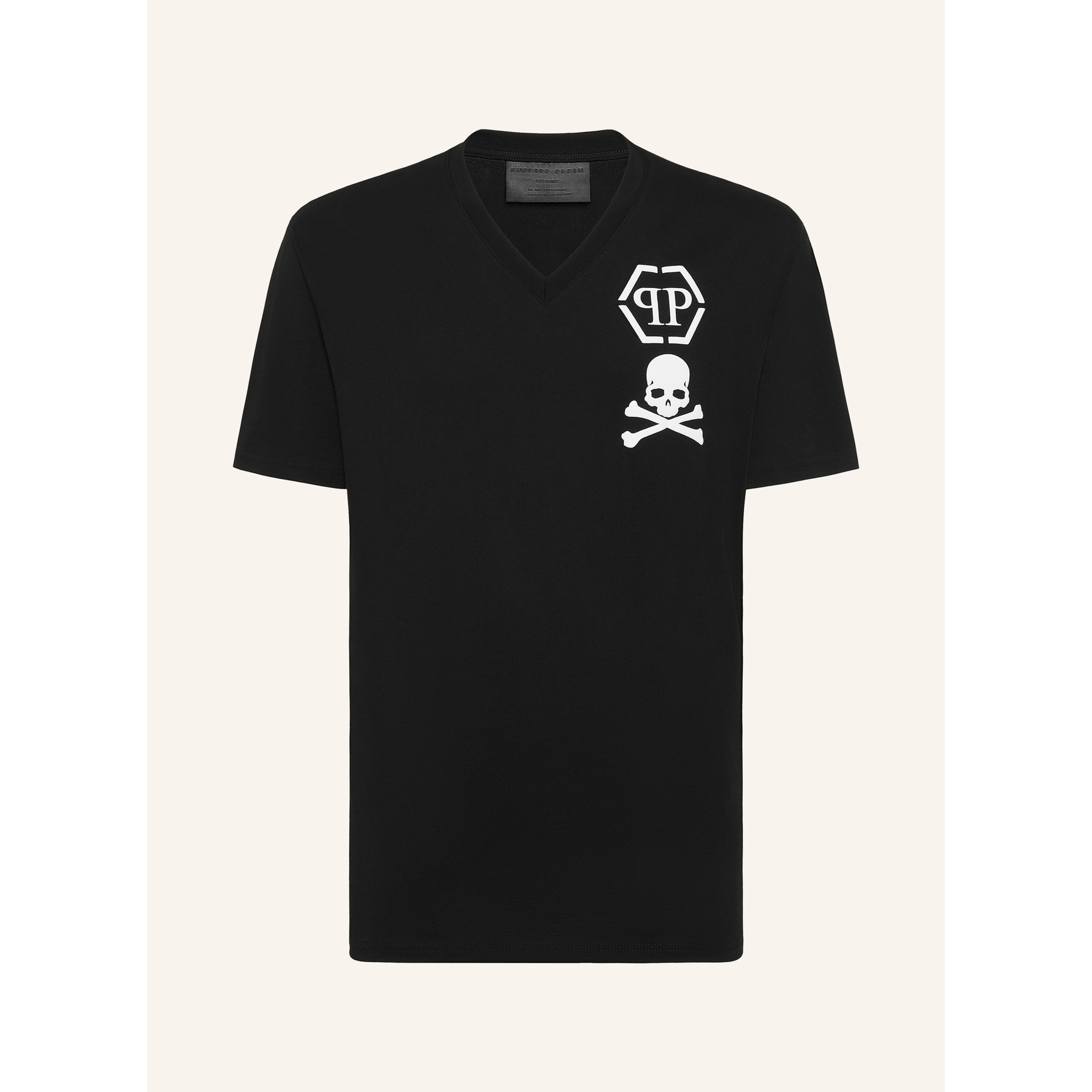 PHILIPP PLEIN Camiseta cuello pico SKULL