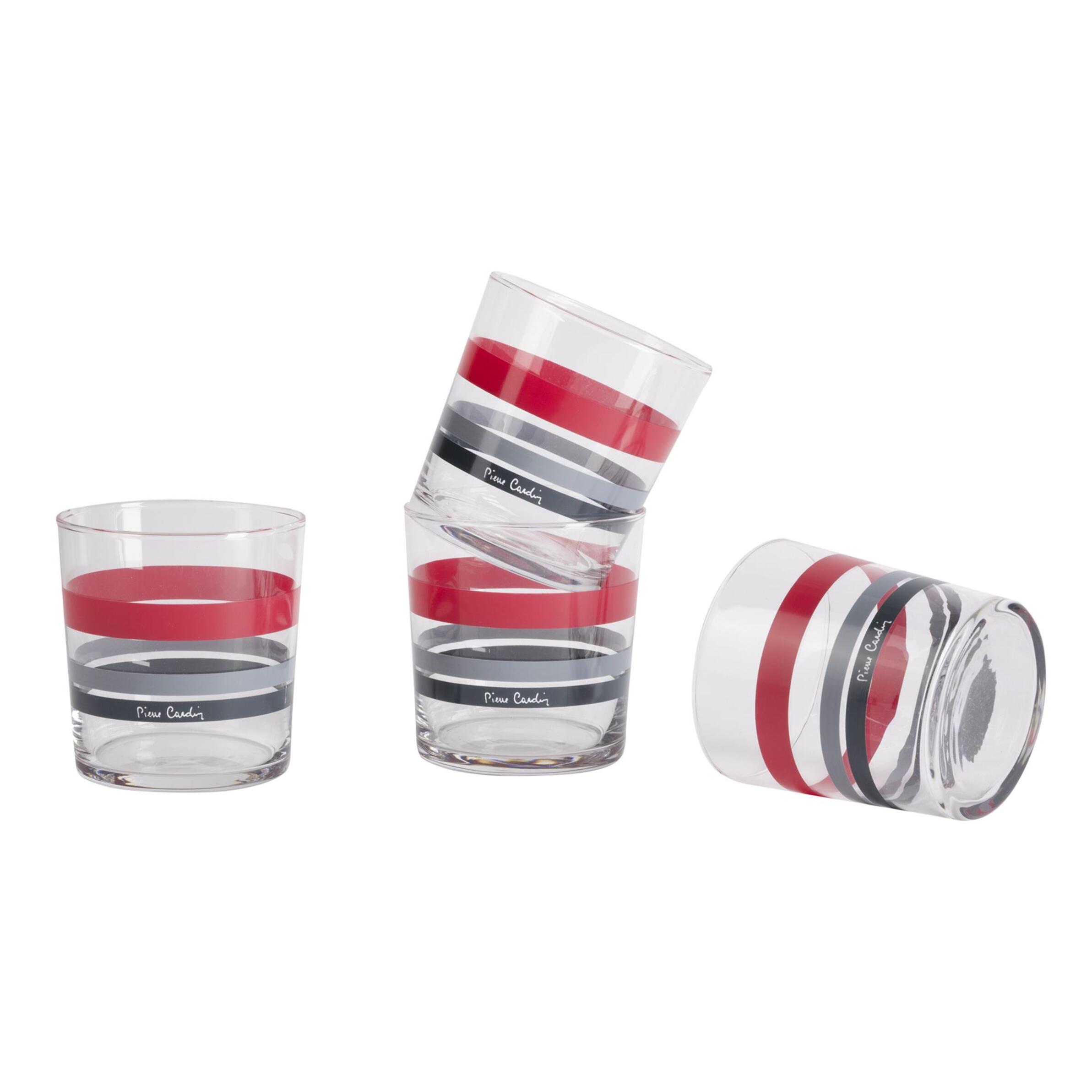 Set 4 vasos de 35cl Pierre cardin con diseño a rayas