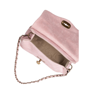 Borsa a tracolla da donna Made in Italy - Modello Floralia Lux - Pelle scamosciata - 25.0 x 15.0 x 11.0 cm