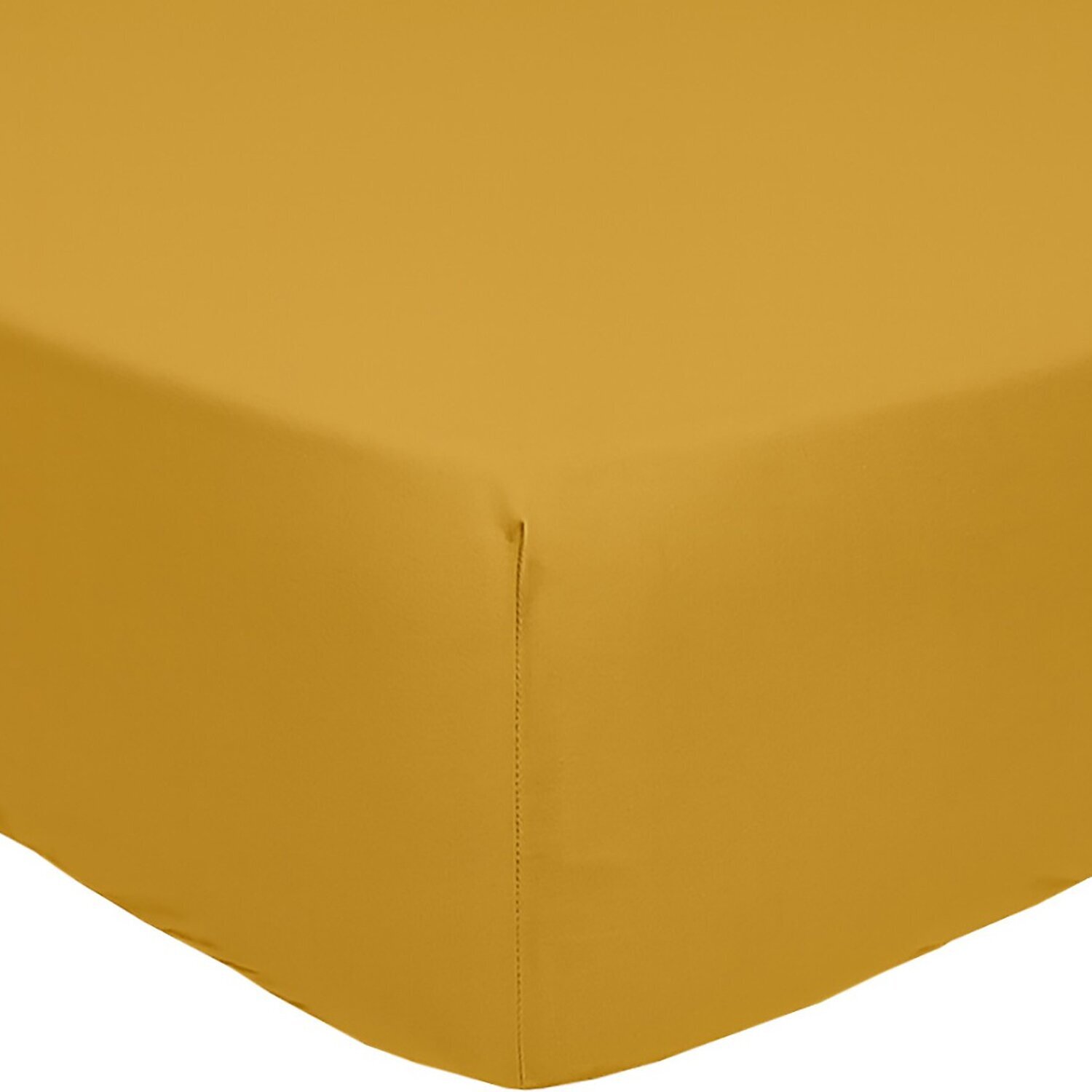 Drap housse 100% percale de coton 80fils - moutarde