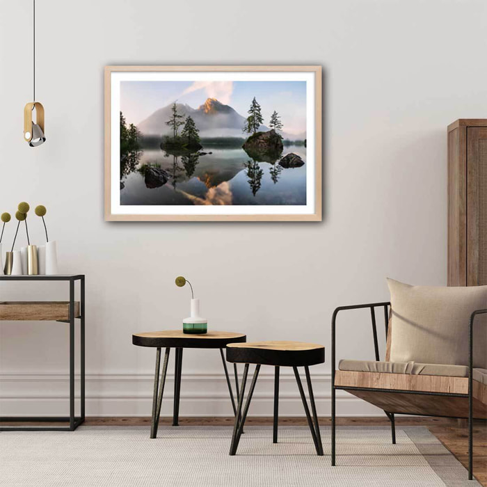 Affiche nature's awakening Affiche + cadre en bois - Chêne