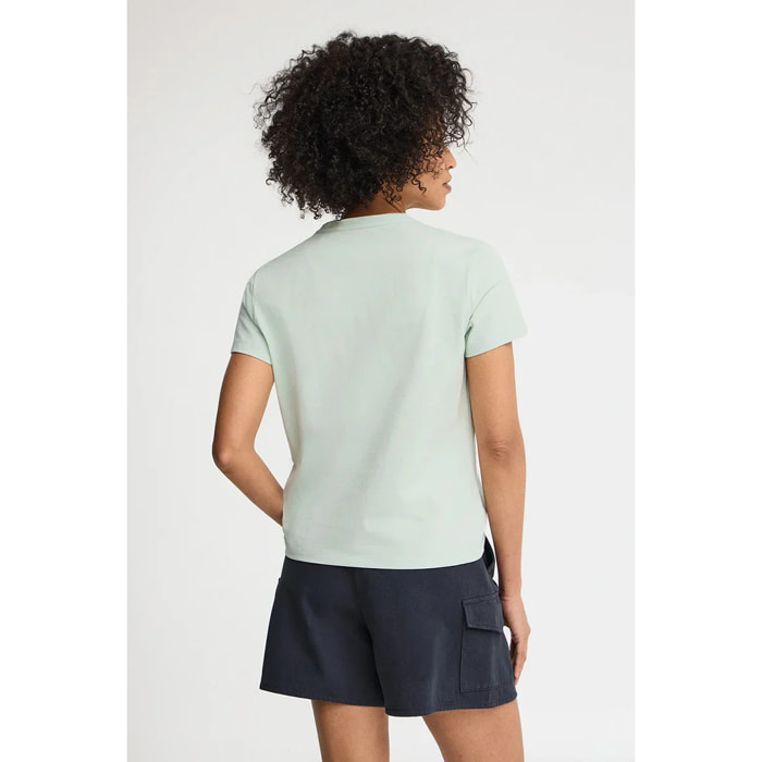 Maglietta turchese pastello a maniche corte e a girocollo con ricamo Rigby Go