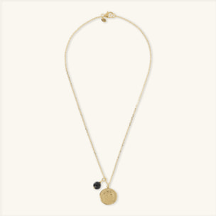 Collana con Pendente Moneta e Spinello Nero