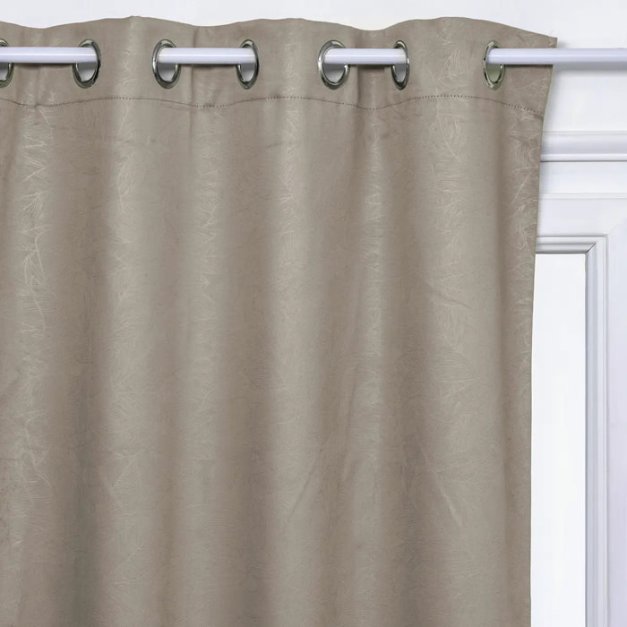 Rideau occultant "Feuilles" beige 140x260cm