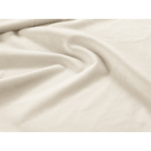 Méridienne droite "Bali" en velours beige clair