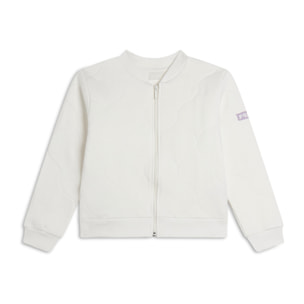 Felpa Bambina texturizzata con zip e collo stile bomber