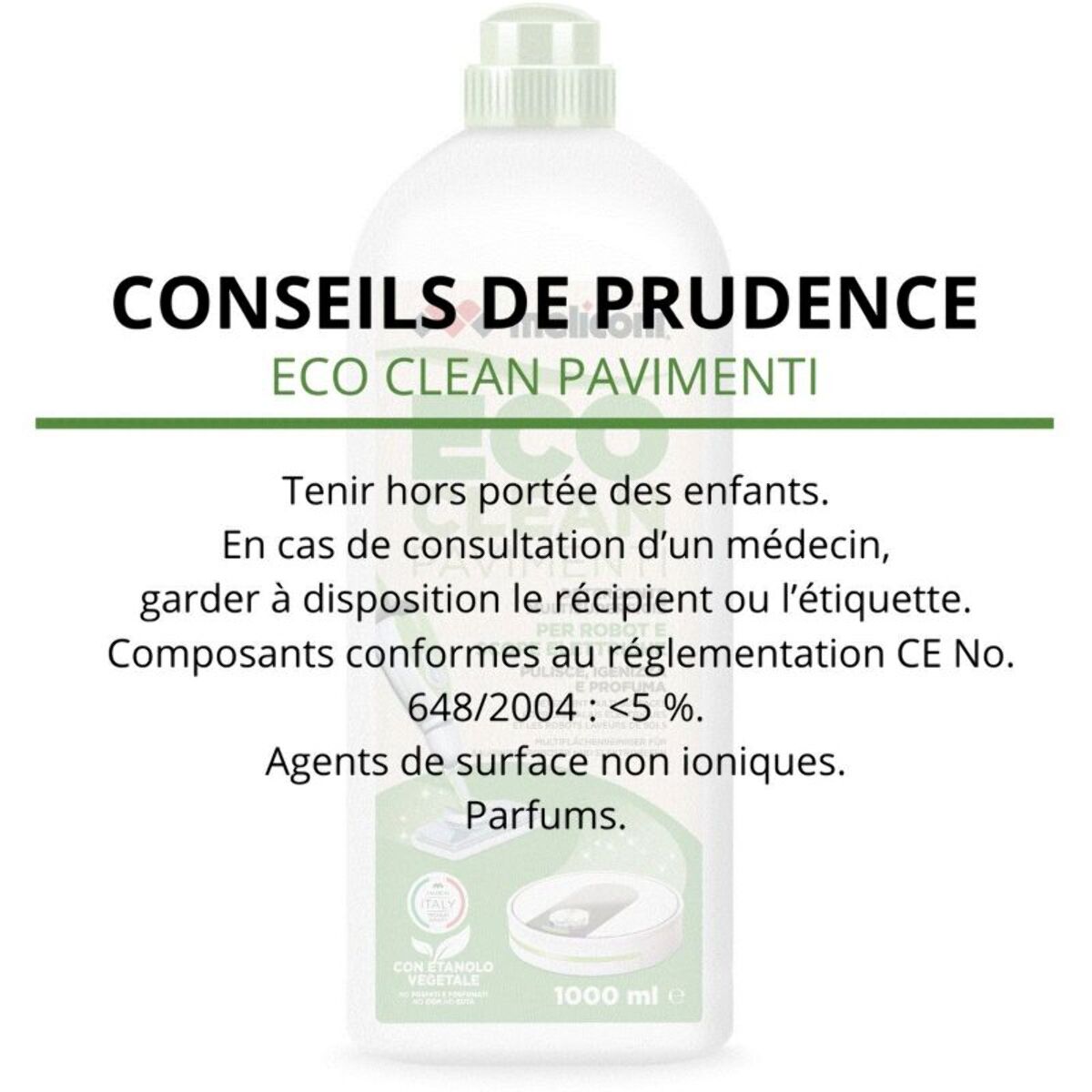 Détergent MELICONI pour aspirateur robot et balai laveur - 1 litre universel