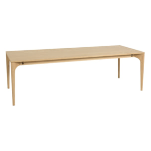 MAXENCE - Table à manger ext. 250/350x100cm naturelle pieds chêne MAXENCE