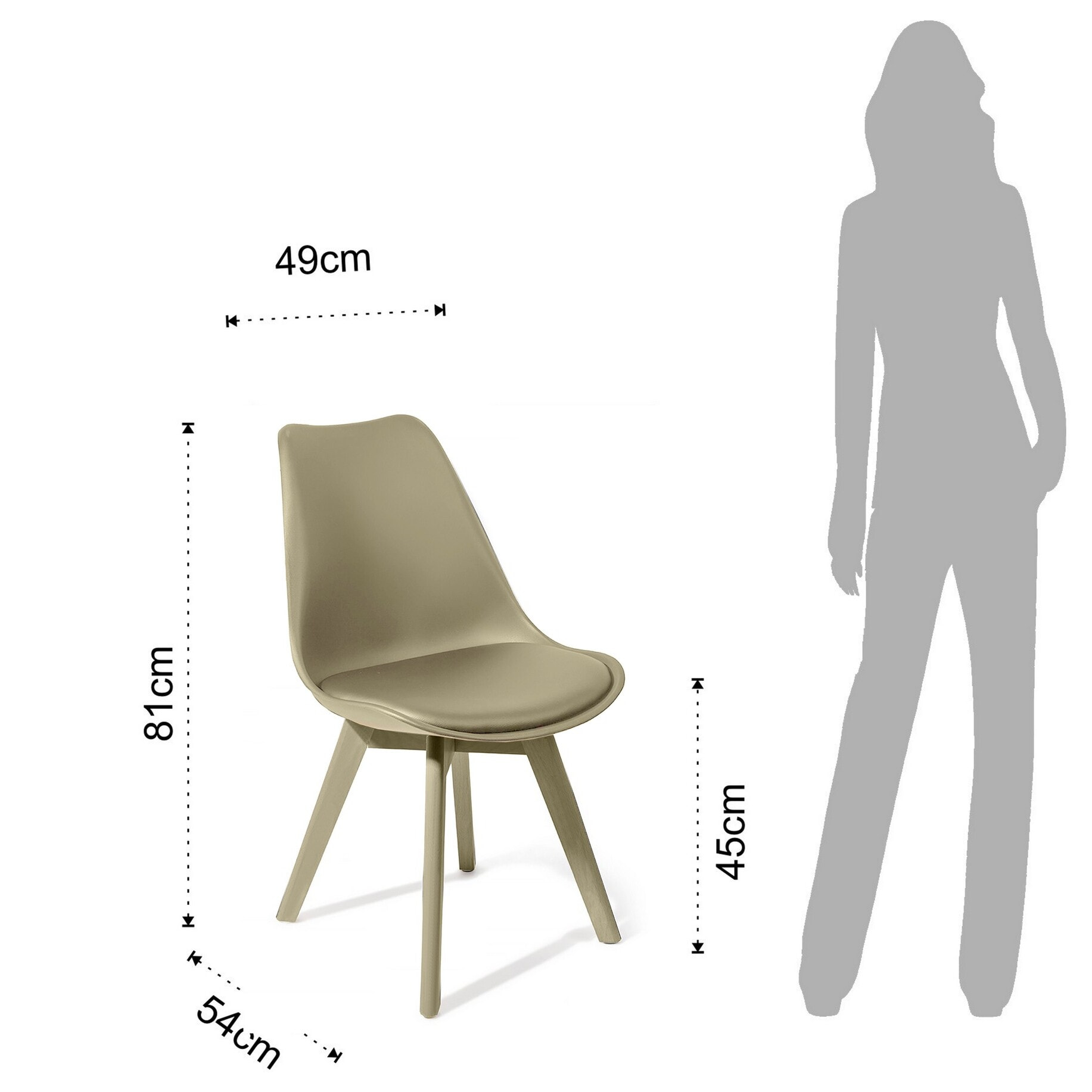 Tomasucci Ensemble de 4 chaises KIKI EVO SAND