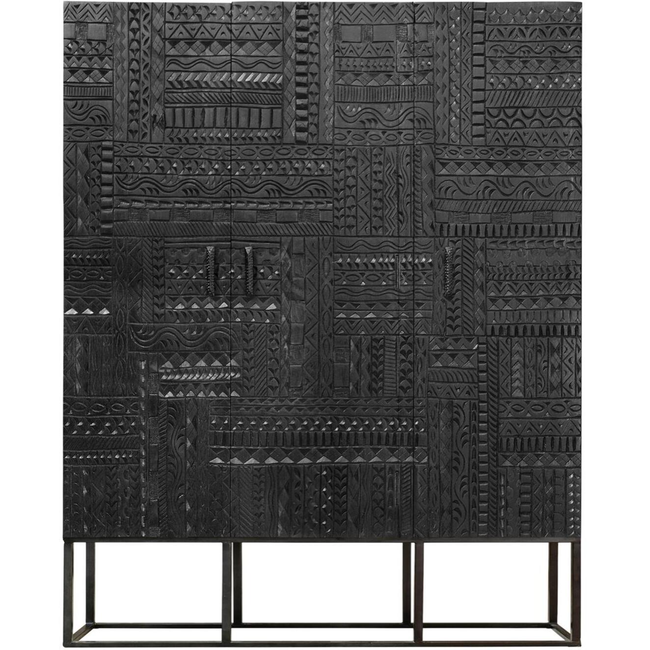 Armario - madera de mango y hierro - 135x120x40cm
