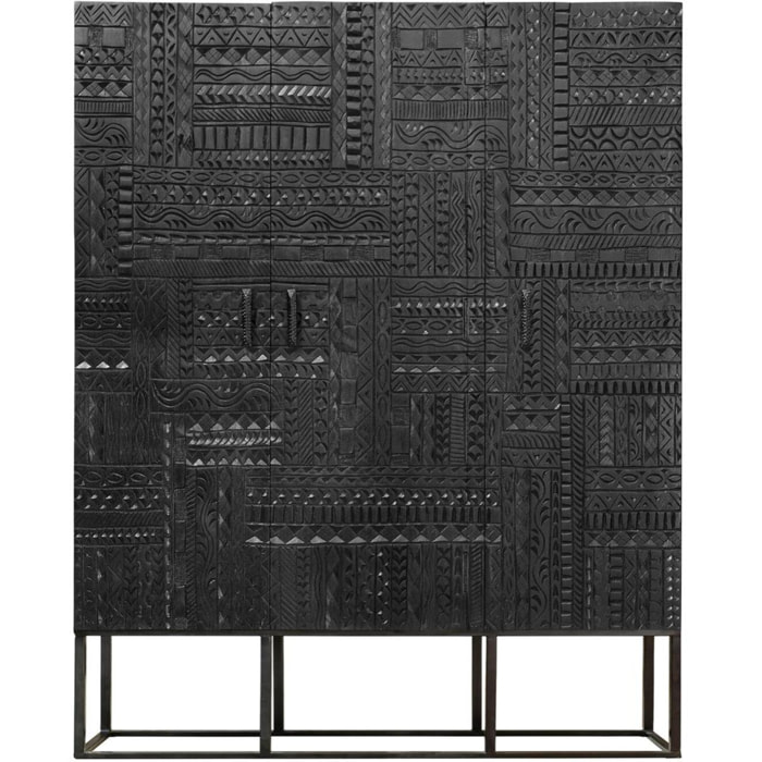 Armario - madera de mango y hierro - 135x120x40cm