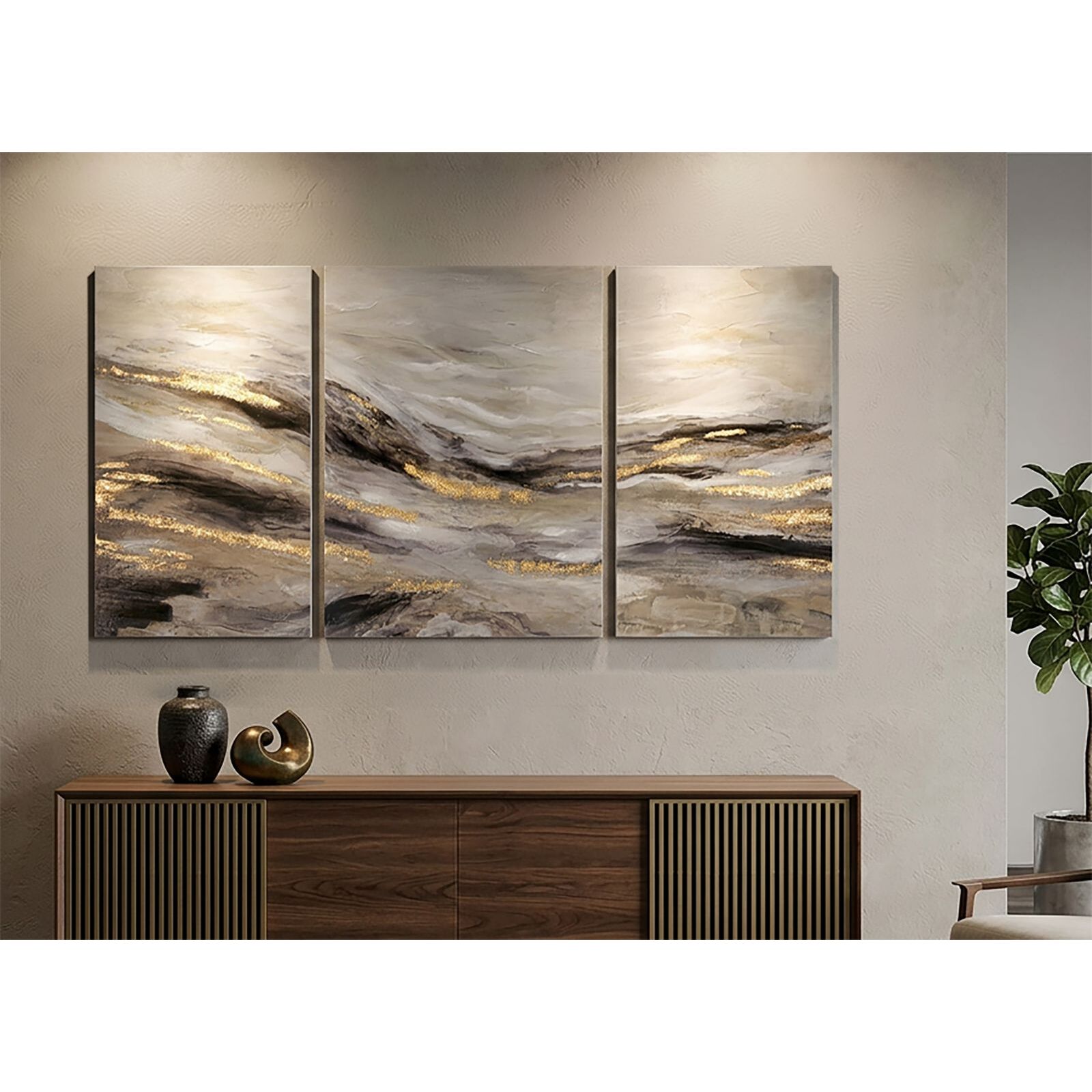 DIPINTO SU TELA MONTY SET 3 PZ CM 45X2,7X80-60X2,7X80