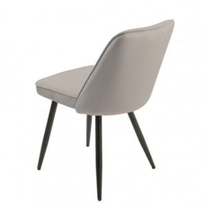 Chaise en velours avec piètement en métal noir - PETALE