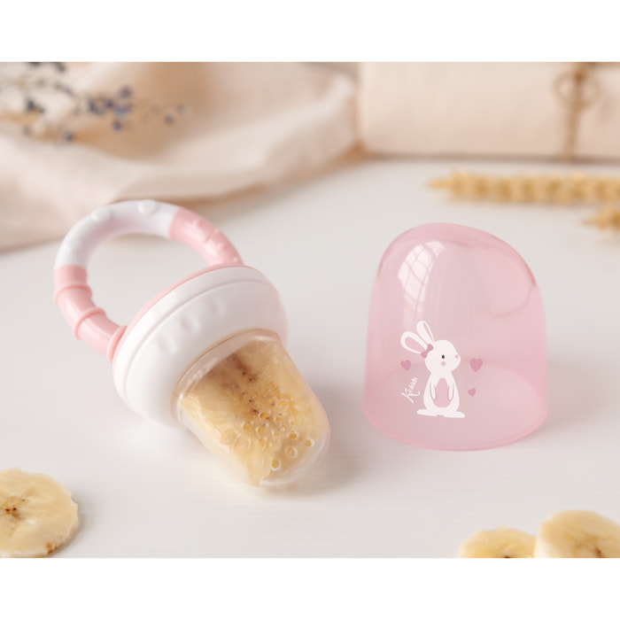 ALIMENTADOR ANTIAHOGO EN SILICONA CONEJITO ROSA