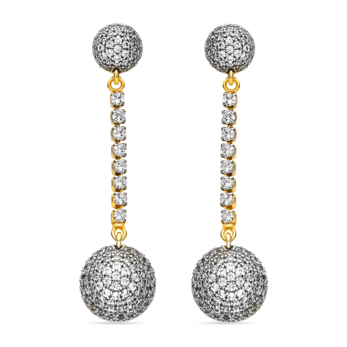Pendientes con Circonita Brillante acabado oro 18k