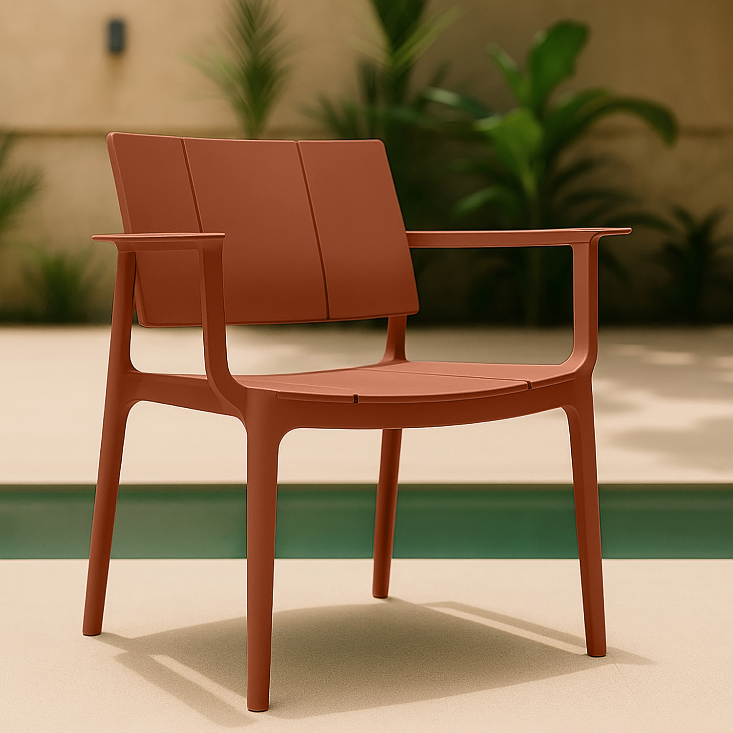 Salon de jardin en polypropylène brique 4 places PATIO