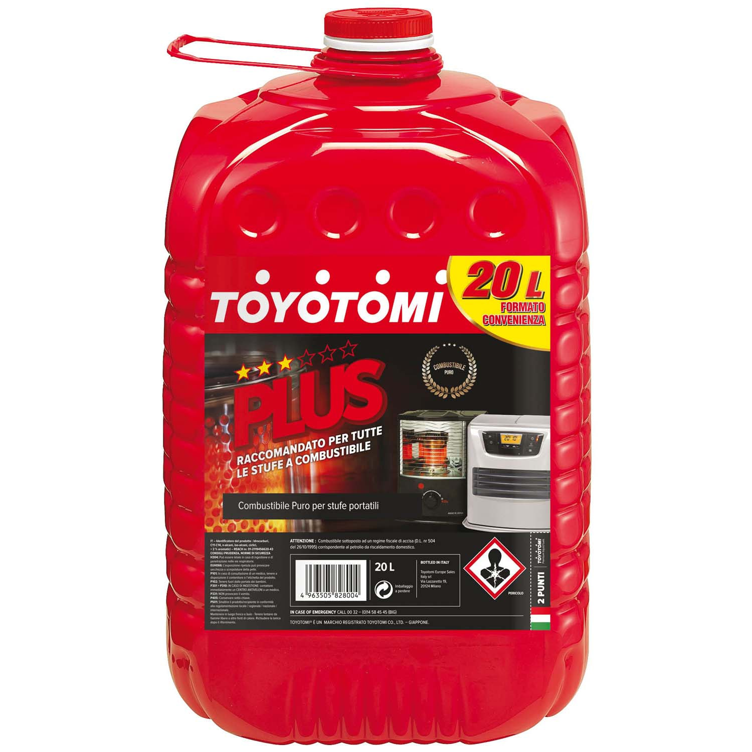 Toyotomi Plus tanica da 20 Lt - Combustibile inodore per stufe Zibro