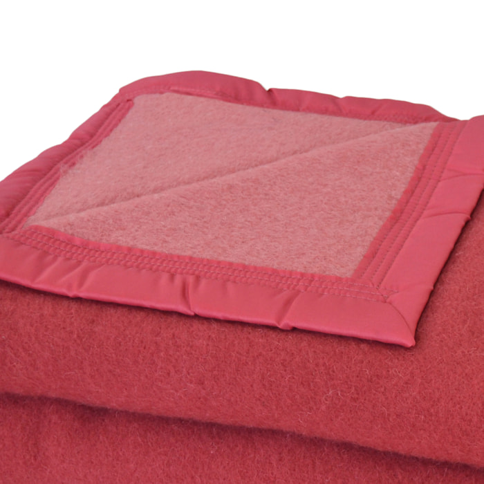 Couverture en 100% pure laine vierge 500g/m² - Vieux rose