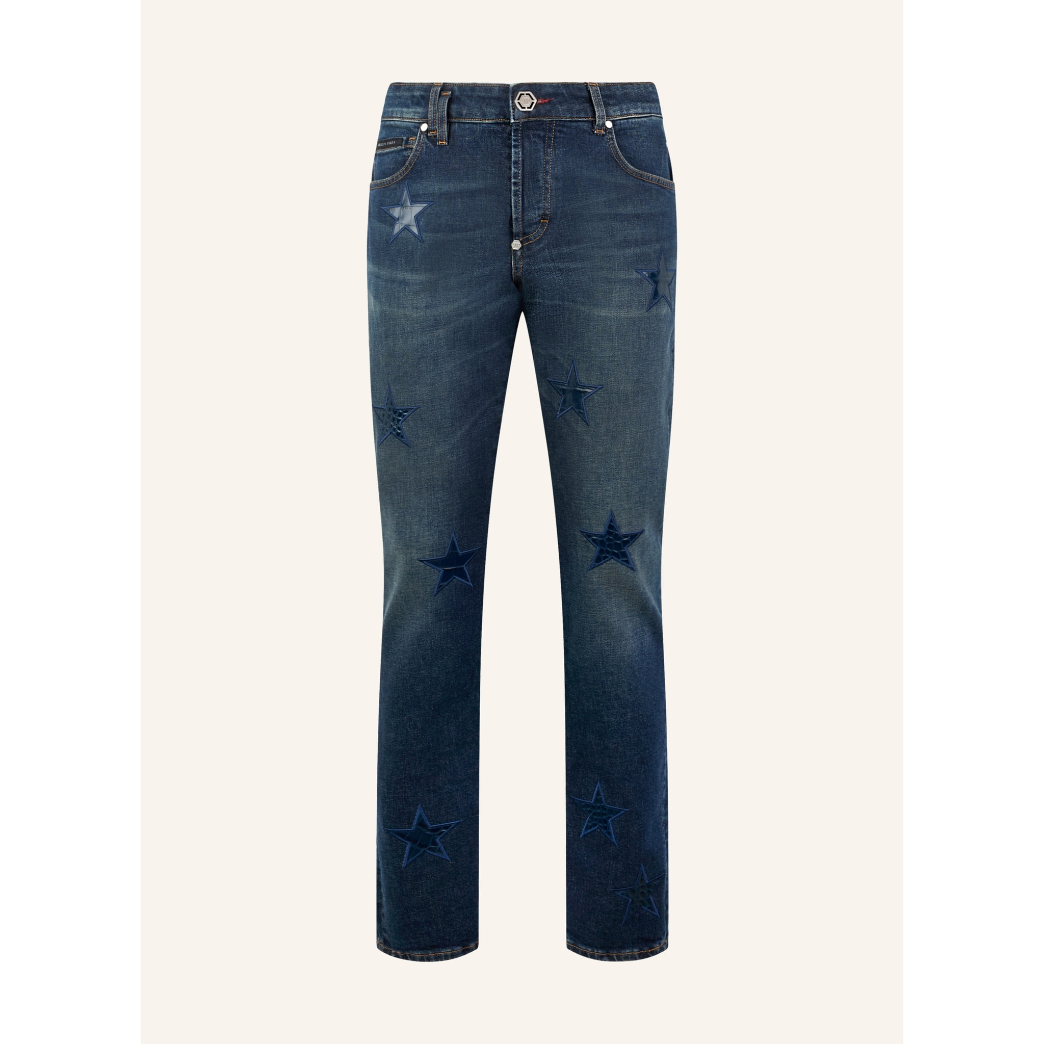 PHILIPP PLEIN Super Straight Cut Jeans Cocco Stars
