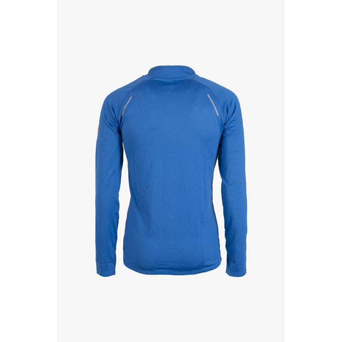 Felpa Esercito a maniche lunghe con zip sport azzurra uomo