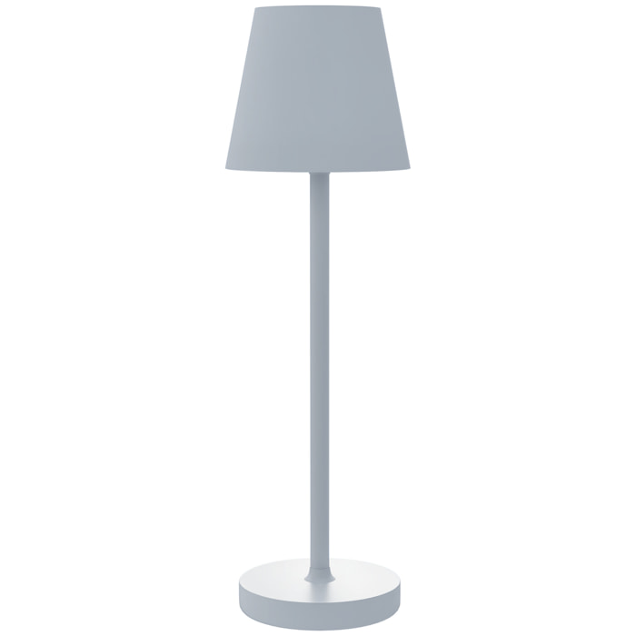 Lámpara de Mesita de Noche Inalámbrica, Lámpara de Mesa Táctil con Luces LED, USB-C Recargable, 3 Temperaturas de Color y Pantalla de Acrílico, para Dormitorio, Salón, Gris