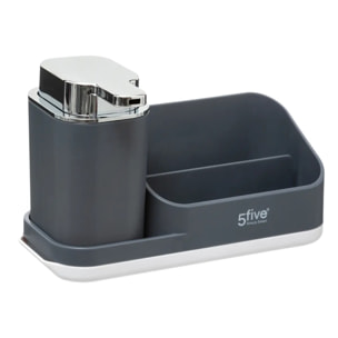 Organiseur évier avec distributeur 300ml "Néo" gris