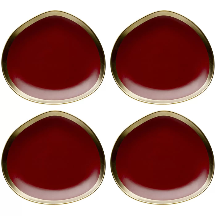 Assiettes creuses Vibrations 19cm rouges set de 4 Kare Design