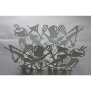 Set di 2 portariviste in metallo design posate bianco cm35x12h26