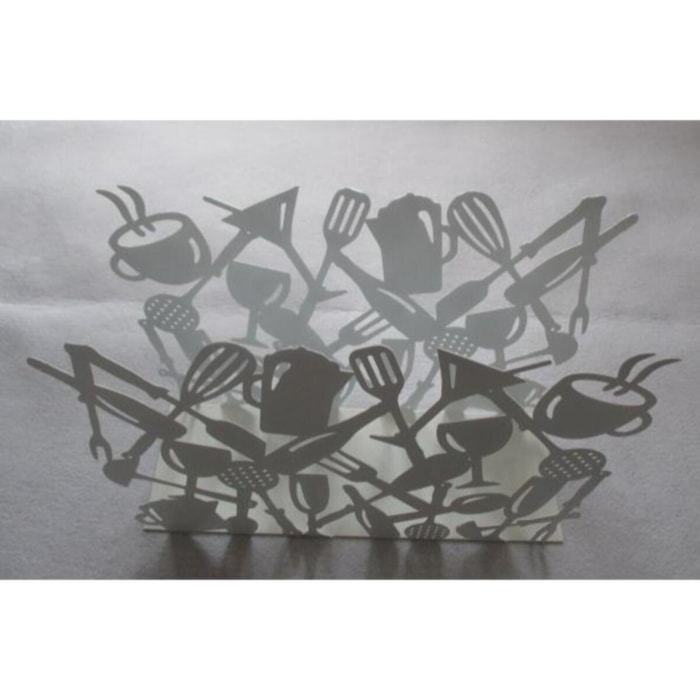 Set di 2 portariviste in metallo design posate bianco cm35x12h26